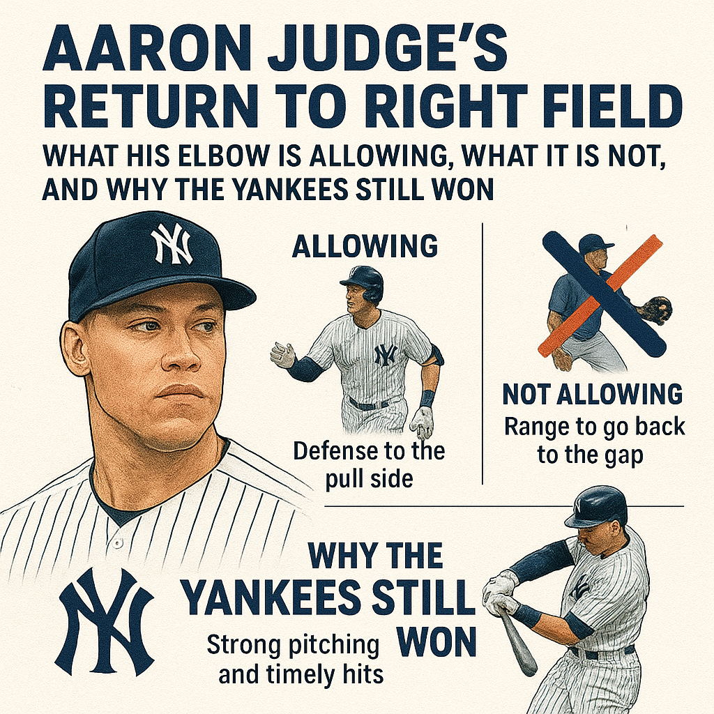 Aaron Judge’s Return To Right Field What His Elbow Is Allowing, What It Is Not, And Why The Yankees Still Won
