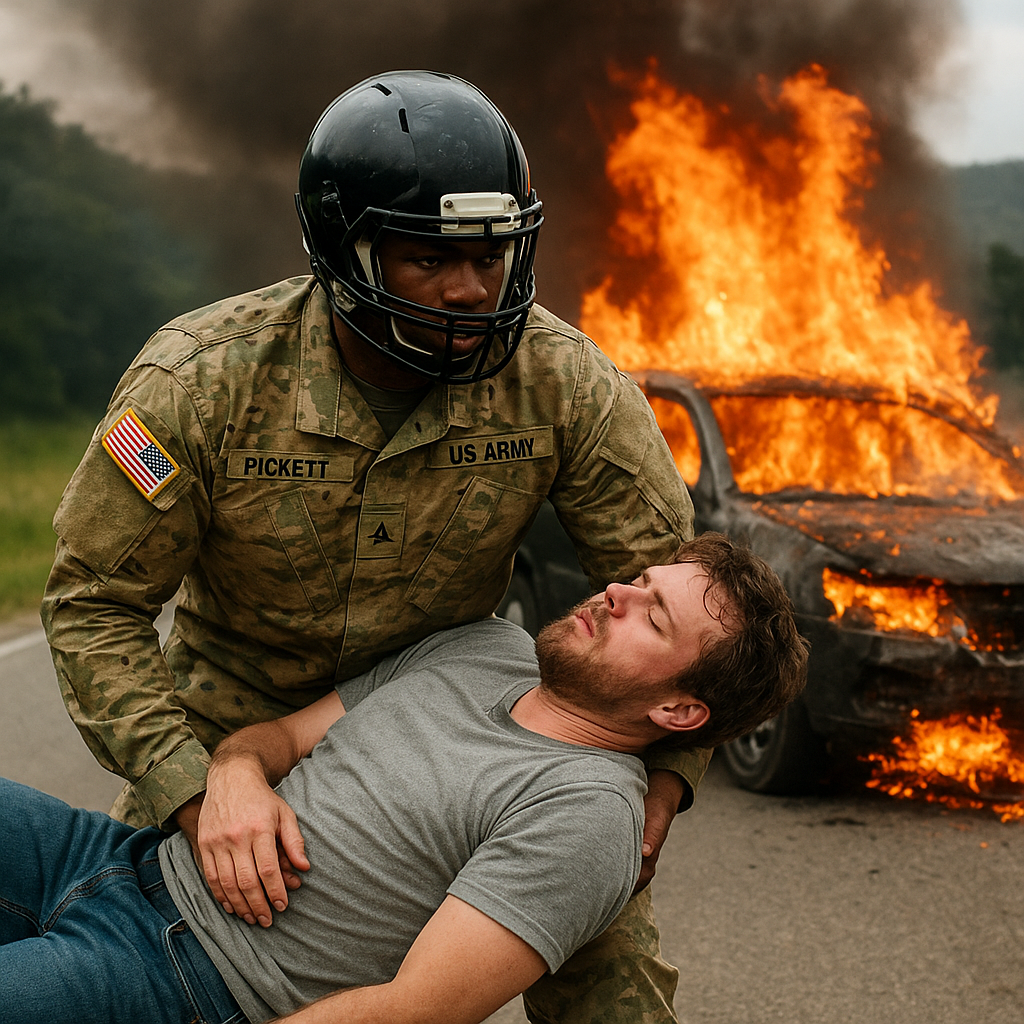 Army football player Larry Pickett Jr. saves driver from burning car in Upstate New York crash